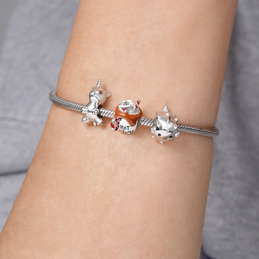 Coffee Charm Bead With Christmas Elements 925 Sterling Silver_4
