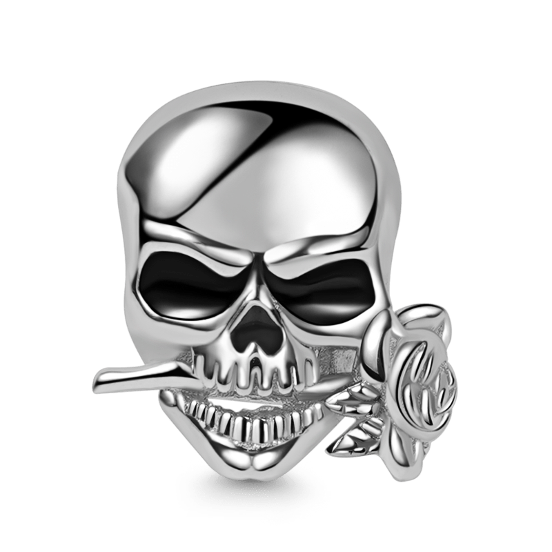 Skull & Rose Charm Bead 925 Sterling Silver_1