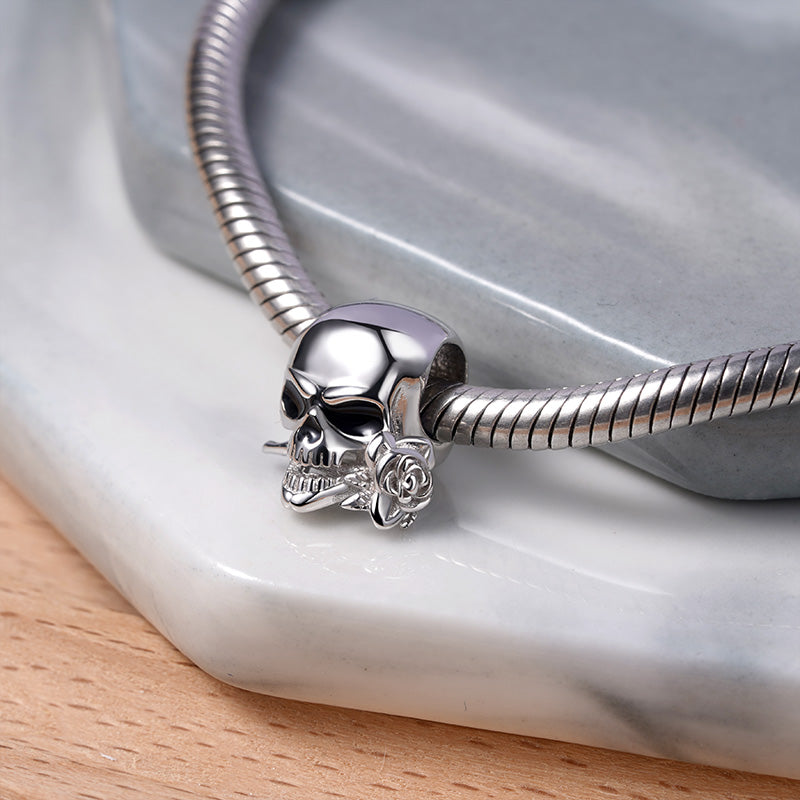 Skull & Rose Charm Bead 925 Sterling Silver_2