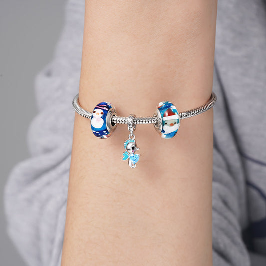 Sea horse Embraces Heart Gemstone Charm Bead Sterling Silver_3