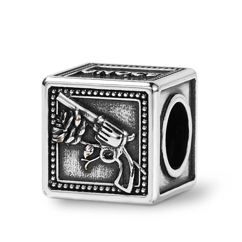 Gun & Rose Men's Vintage Bead S925 Sterling Silver with Gift Copper Black Leather Men's Bracelet Jewelry for Men_2