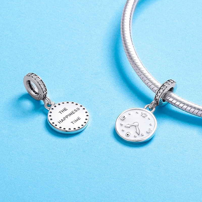 "The Happiness Time" Pendant Dangle Charm 925 Sterling Silver_3