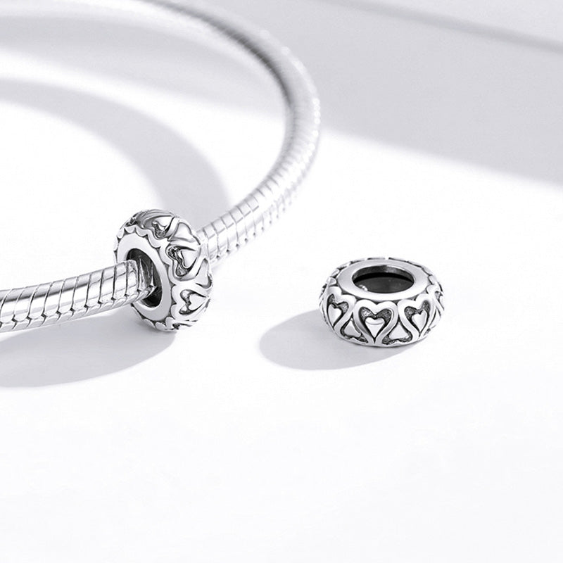 Lace Heart Stopper for Charm Bracelets 925 Sterling Silver_2