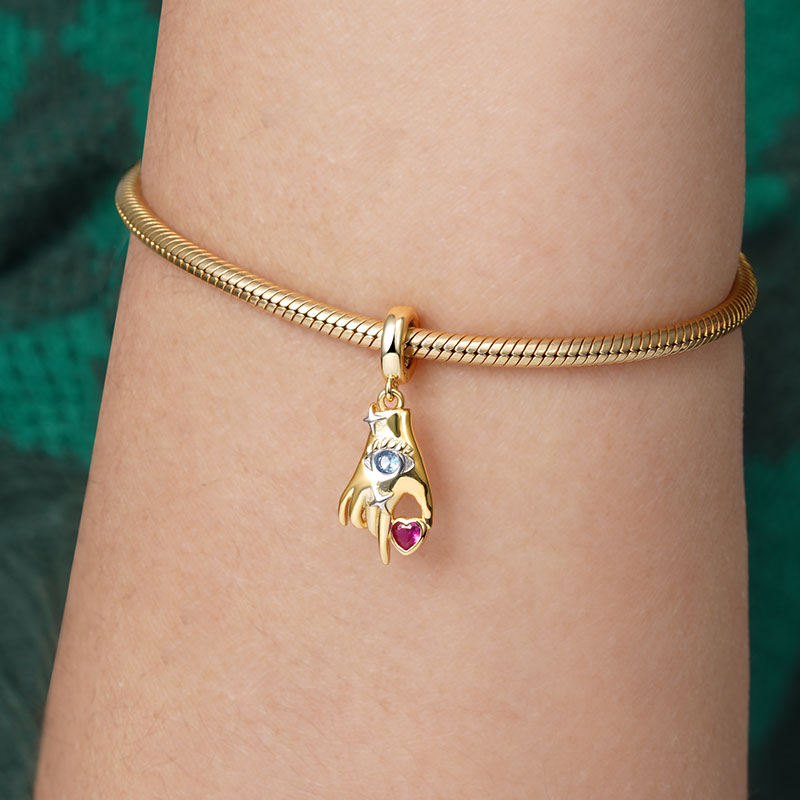All-seeing Eye-Hand with Heart Pendant Dangle Charm 925 Sterling Silver 18K Gold Plated_3