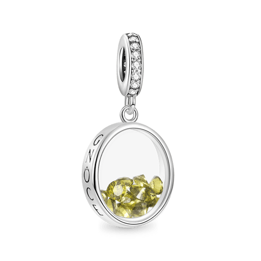 Oval-shape Birthstone Pendant Dangle Charm 925 Sterling Silver_1