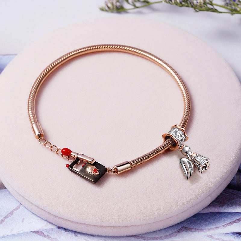 Light of Hope OT Buckle Bracelet 925 Sterling Silver 18K Rose Gold Plated inlaid with Diamond_2