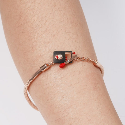 Light of Hope OT Buckle Bracelet 925 Sterling Silver 18K Rose Gold Plated inlaid with Diamond_3
