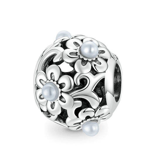 Floral Charm Bead 925 Sterling Silver with Pearls_1