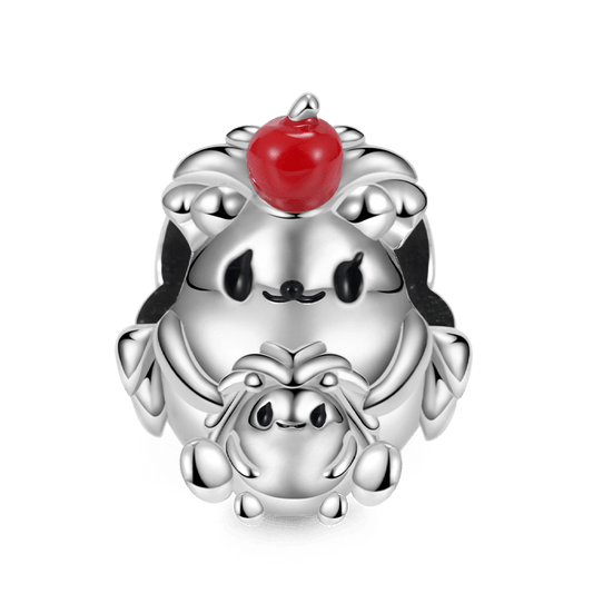 Embrace Love Hedgehog & Baby Charm Bead 925 Sterling Silver with Black Enamels_1