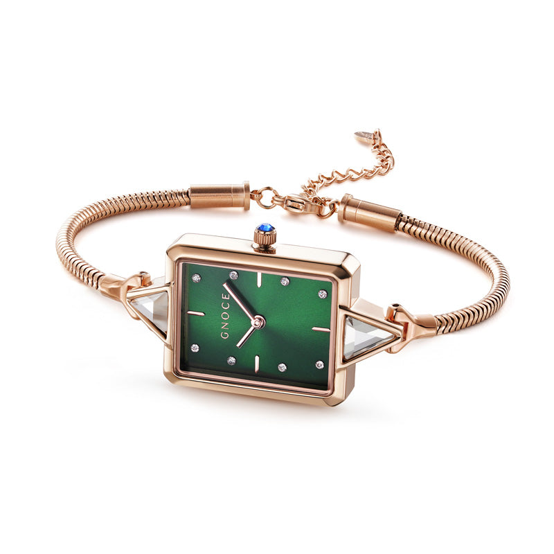 Bracelet Square Watch 18k Rose Gold Plated can be Personalized with Charms_2