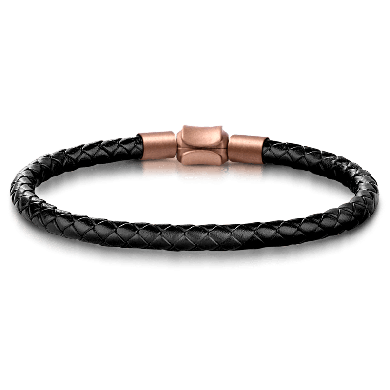 Triceratops Vintage Bead & Customized Classic Beads S925 Sterling Silver with Gift Copper Black Leather Men's Bracelet Jewelry for Men_5