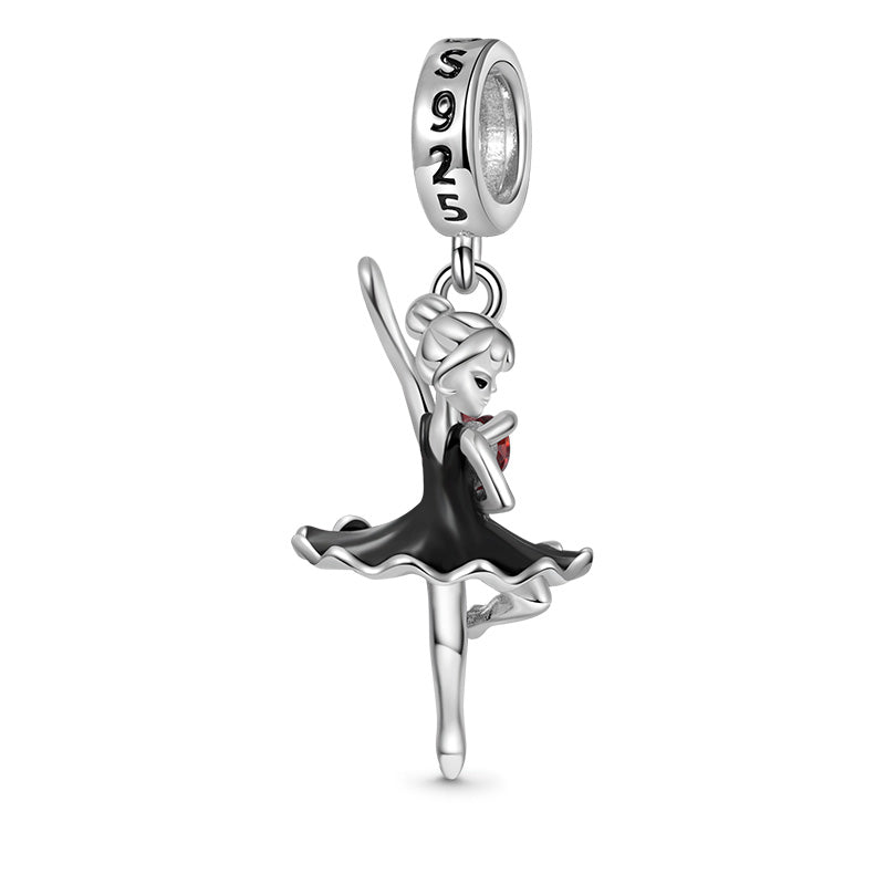 Ballerina Embrace Hearts Gem 925 Sterling Silver Pendant_2