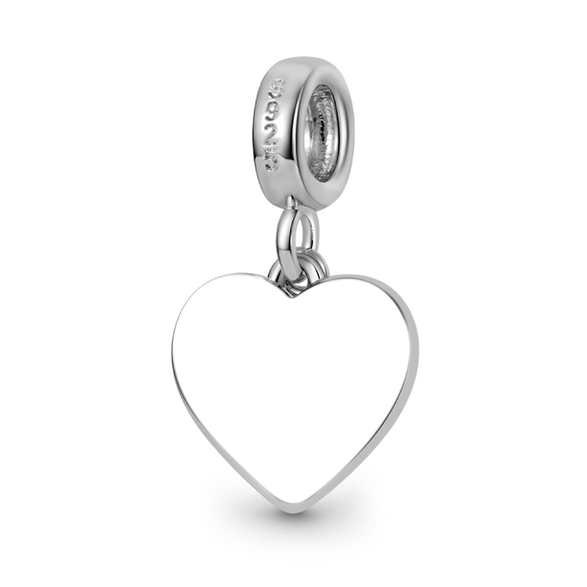 Gnoce Engravable Heart & Key Pendant Dangle Charm