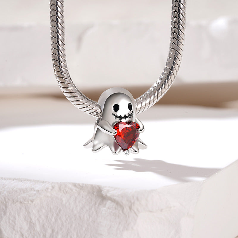 Gnoce Halloween Ghost Embraces Heart Gem Charm_3