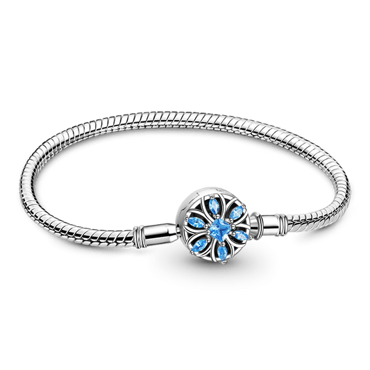 Gnoce Blue Flower Primula Basic Snake Chain Bracelet_1