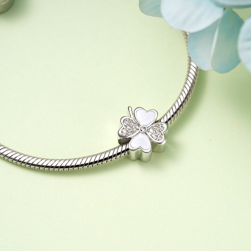 Gnoce Lucky Four-leaf Clove Engravable Charm_4