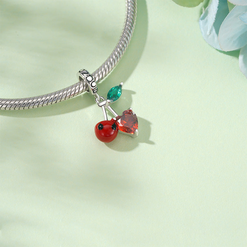 Gnoce Cherry Embraces Heart Gem Pendant Dangle Charm_3
