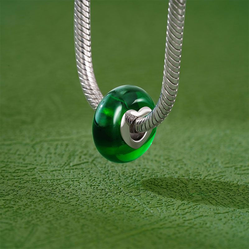 Emerald Jade Charm Bead 925 Sterling Silver Heart Hole_3