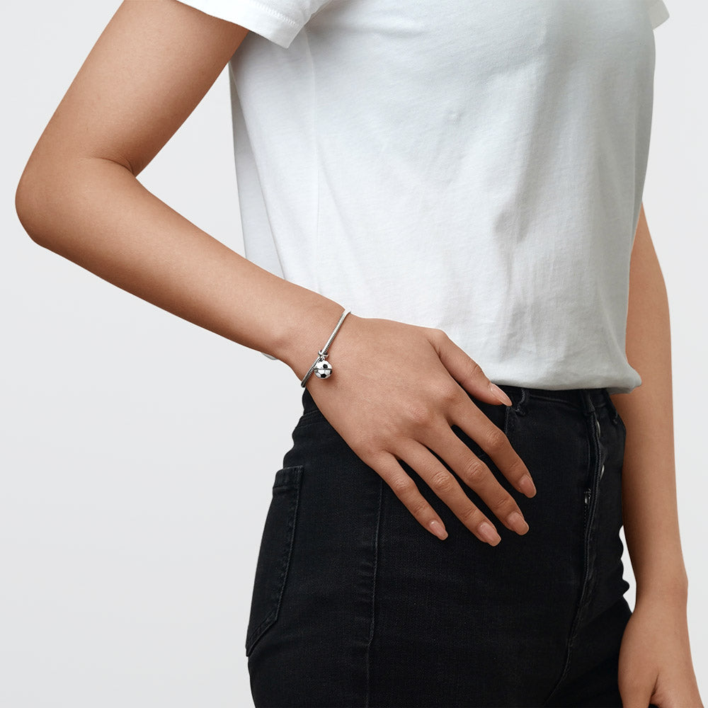 Gnoce Football Personalized Openable Photo Pendant Dangle Charm_2