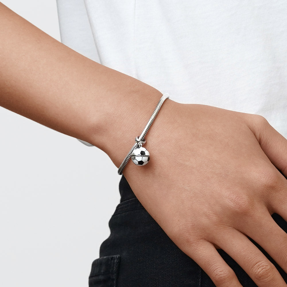 Gnoce Football Personalized Openable Photo Pendant Dangle Charm_4