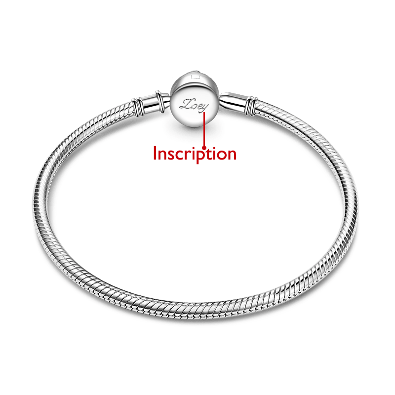 Gnoce Rose Flower Engravable Basic Snake Chain Bracelet_2