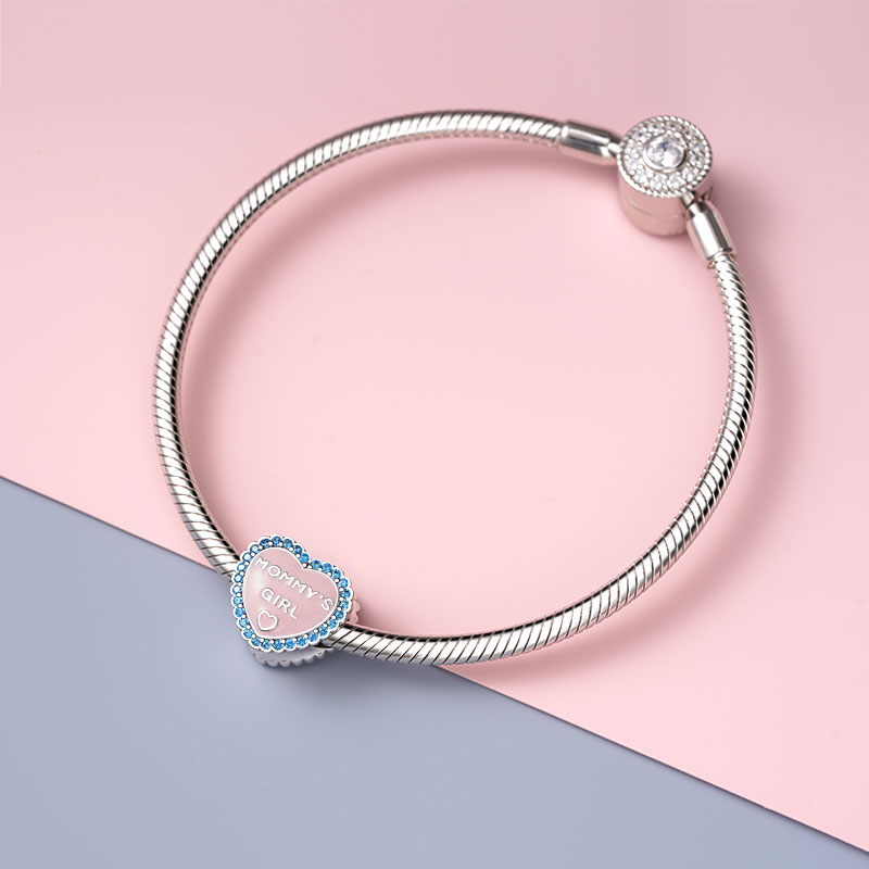 Gnoce "Mommy's Girl" Pink Heart Personalized Photo Charm_2