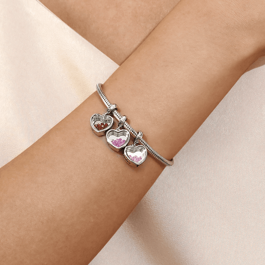 Gnoce Jan.Birthstone Heart Engravable Pendant Dangle Charm_4