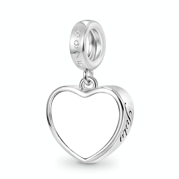 Gnoce Jul.Birthstone Heart Engravable Pendant Dangle Charm