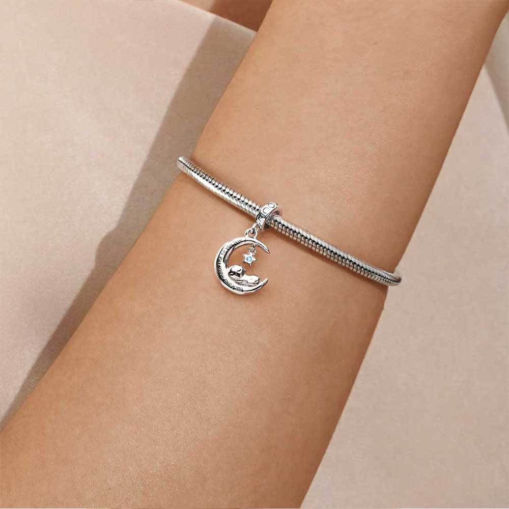 Gnoce Sleeping Baby Love You Pendant Dangle Charm_5
