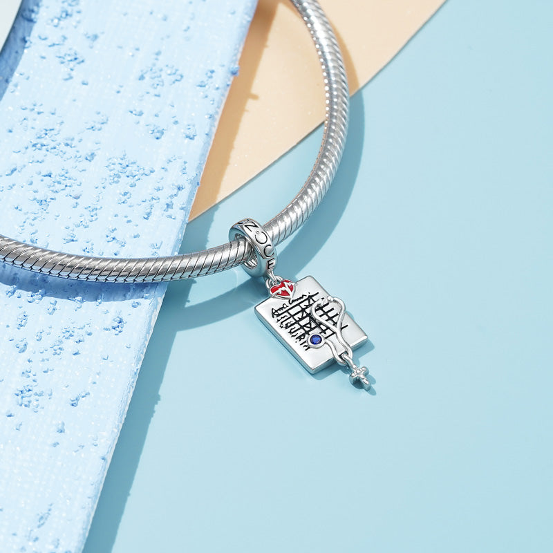 Gnoce Doctor Stethoscope Pendant Dangle Charm_3