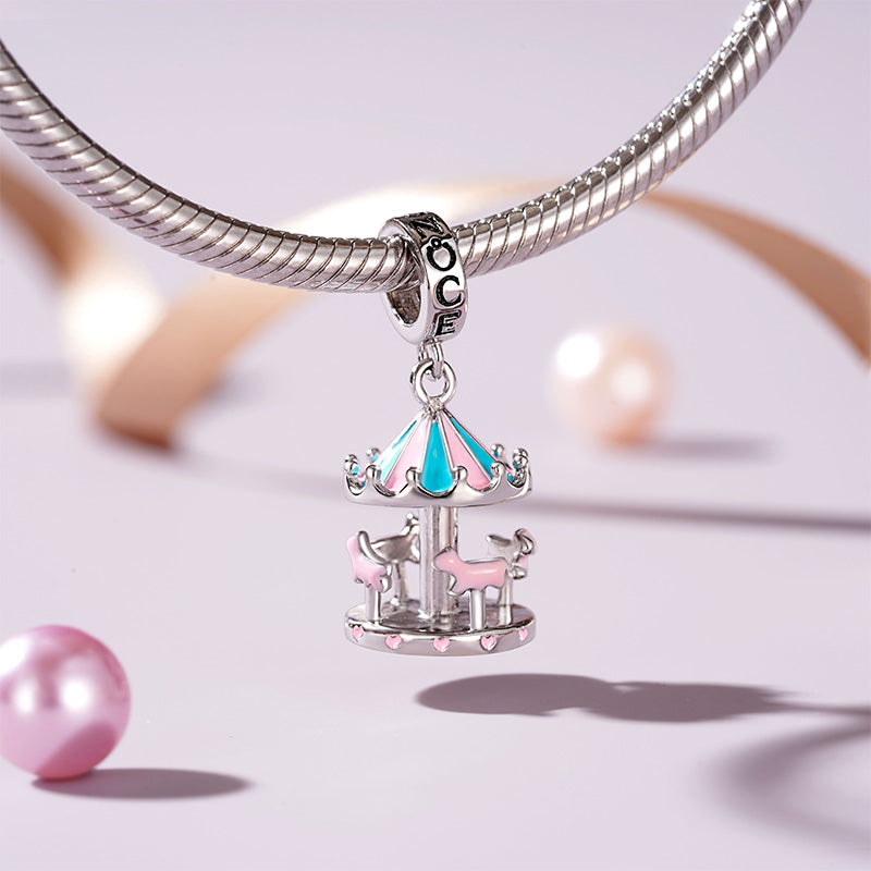 Gnoce Carousel Horse Pendant Dangle Charm_3