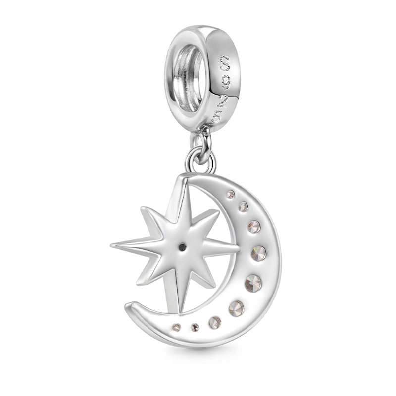 Gnoce Galaxy Moon & Star Pendant Dangle Charm_2