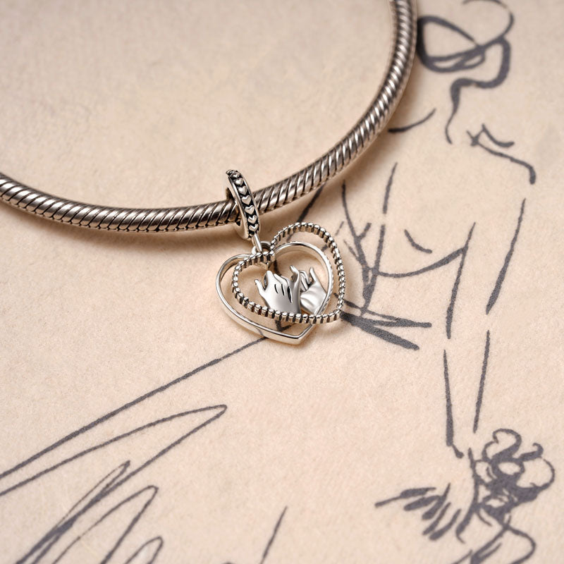Gnoce Holding Hands Pinky Promise Pendant Dangle Charm_3