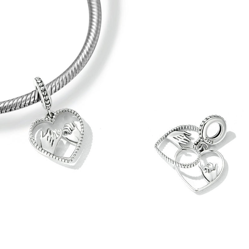 Gnoce Holding Hands Pinky Promise Pendant Dangle Charm_2