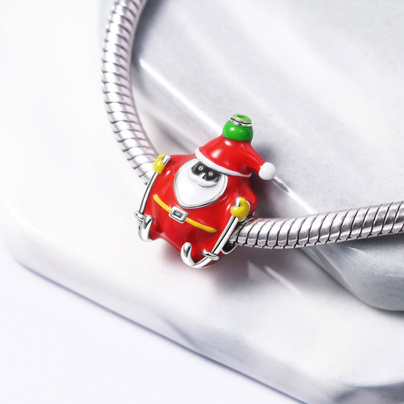 Christmas Santa Claus Charm Bead 925 Sterling Silver_2