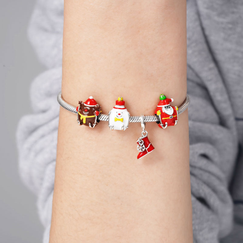 Christmas Santa Claus Charm Bead 925 Sterling Silver_3