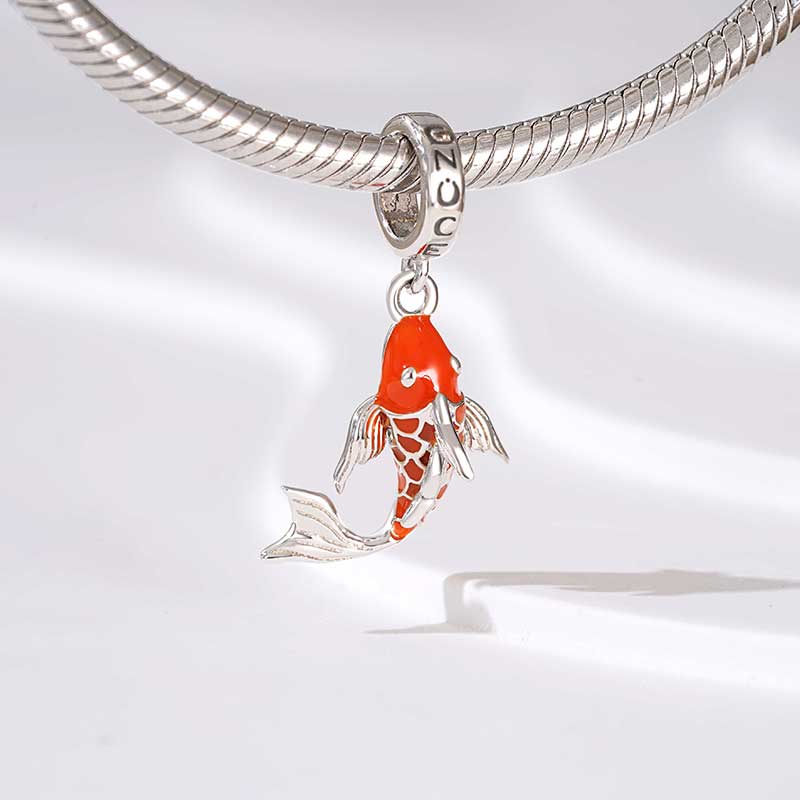 Gnoce Lucky Carp Fish Pendant Dangle Charm_3