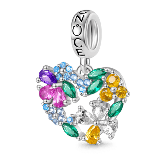 Gnoce Floral Heart Wreath Pendant Dangle Charm_1