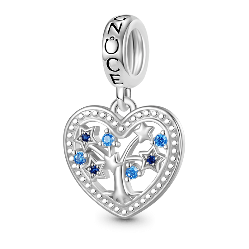 Gnoce Star Tree of Life Heart Pendant Dangle Charm_1