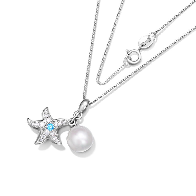 Gnoce Sparkling Starfish Pearl Necklace_2