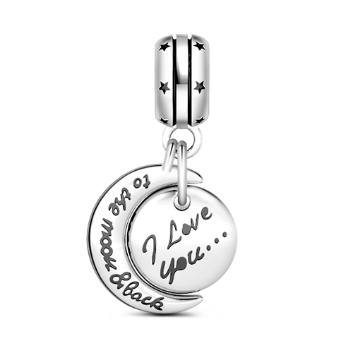 Gnoce "I Love You To The Moon & Back"  925 Sterling Silver Bead Charm_1