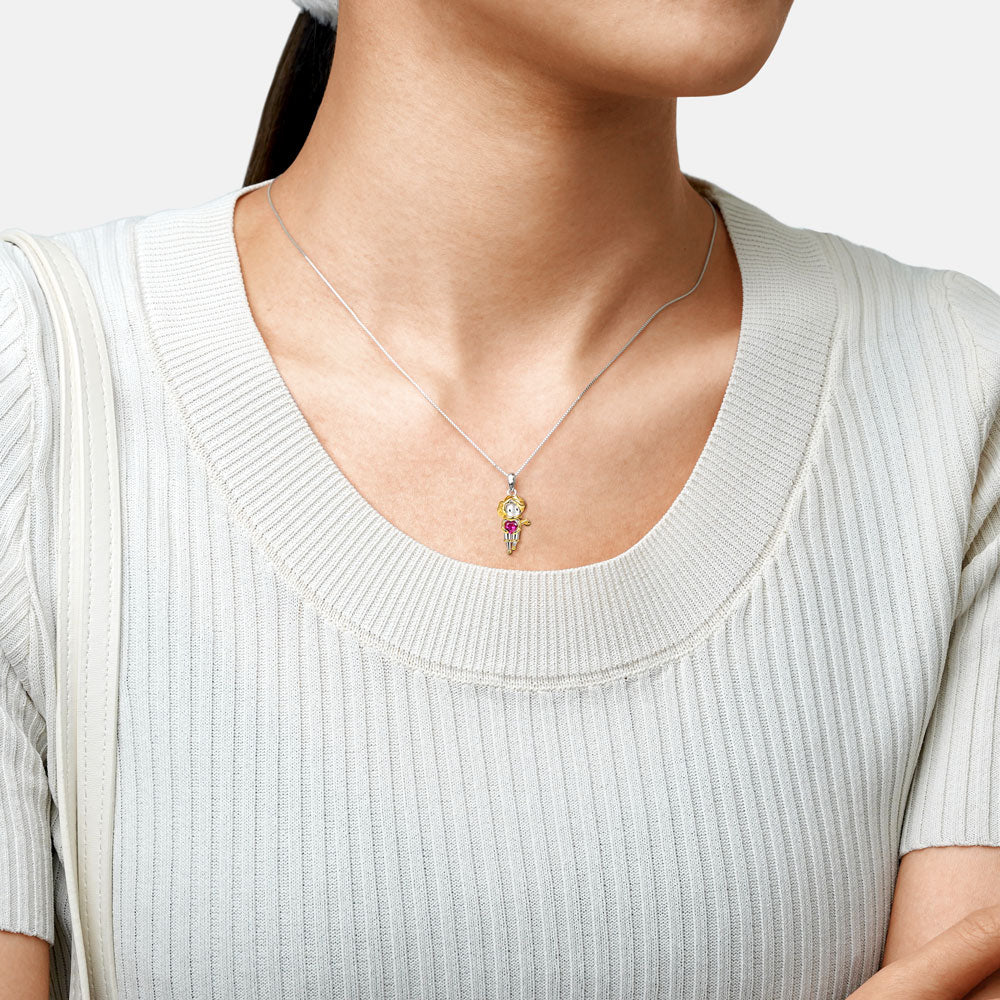 Gnoce Little Boy Embraces Heart Gem Necklace_3