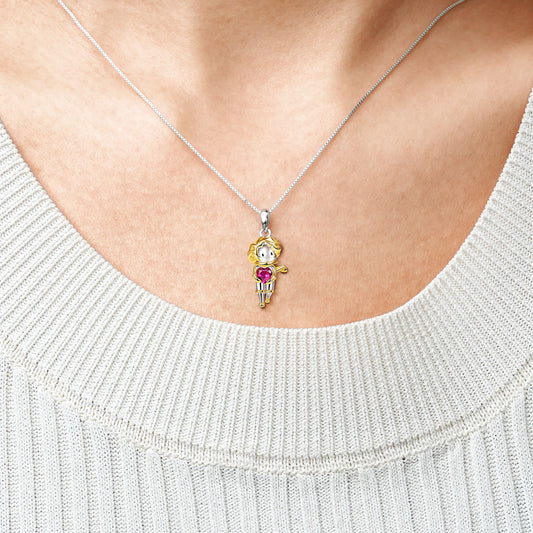 Gnoce Little Boy Embraces Heart Gem Necklace_4