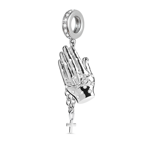 Gnoce "Pray For You" 925 Sterling Silver Charm Pendant with Shining CZ For Your Family_1