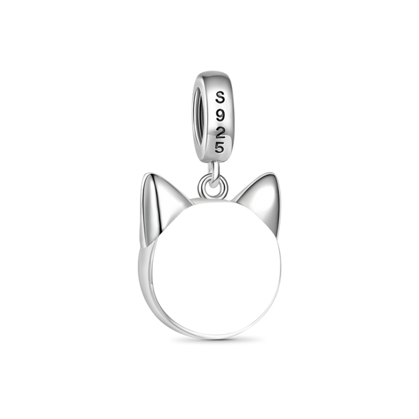 Gnoce Cat Pet Lover Engravable Heart Pendant Dangle Charm