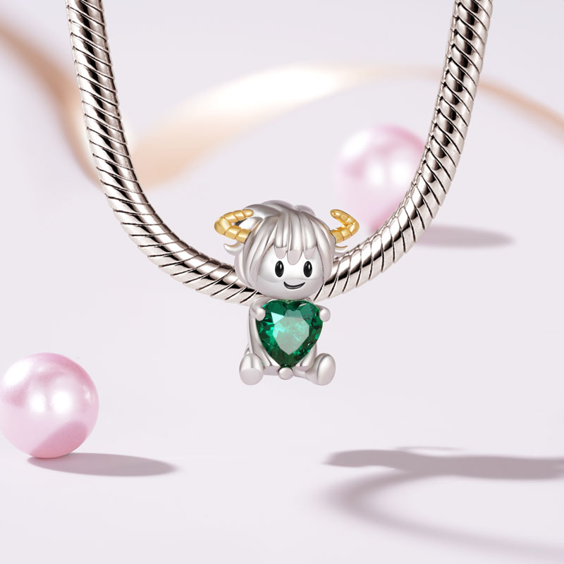 Gnoce Taurus Constellation Embraces Heart Gem Charm_3