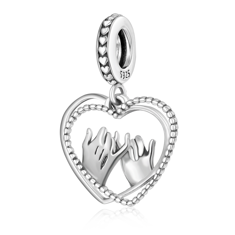 Gnoce Holding Hands Pinky Promise Pendant Dangle Charm_1