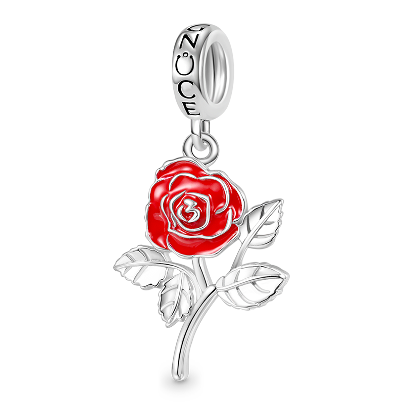 Gnoce Jun.Birthday Flower Rose Pendant Dangle Charm_1