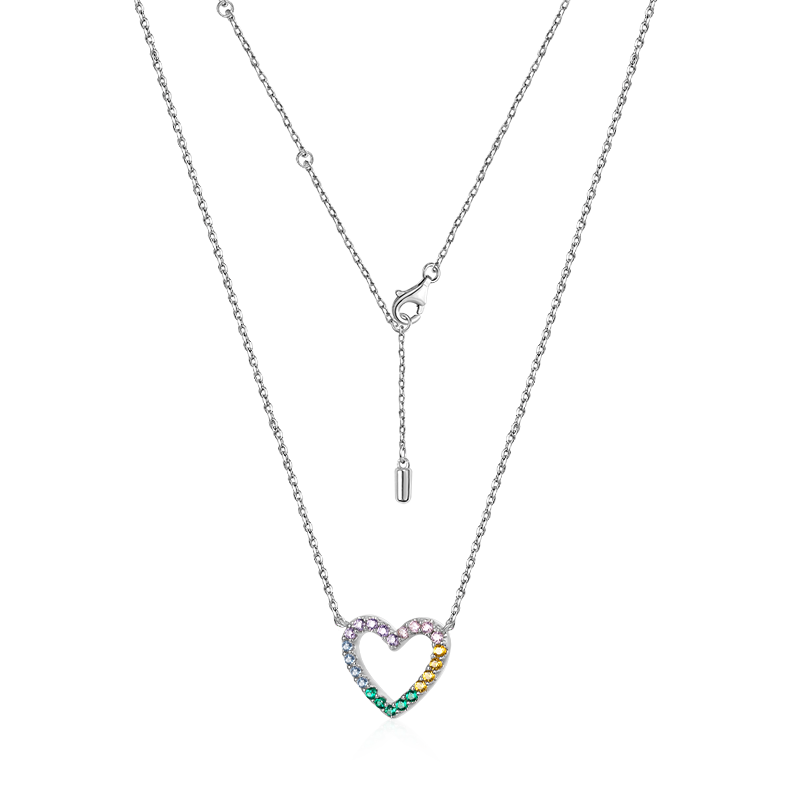 Gnoce Sparkling Love Heart Necklace_2