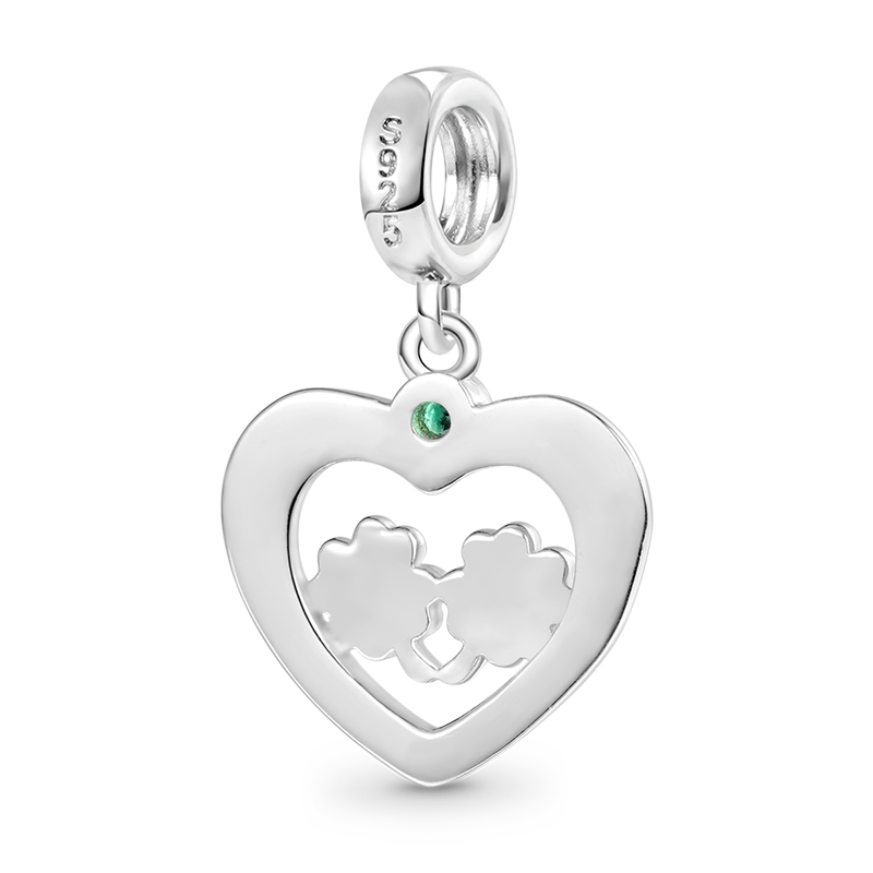Gnoce Lucky Four-leaf Clover Heart Pendant Dangle Charm_2